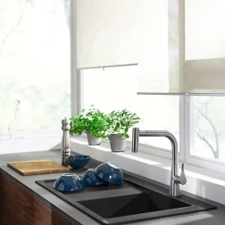 Robinet de cuisine avec douchette HANSGROHE Metris M71 220 2 jets chromé