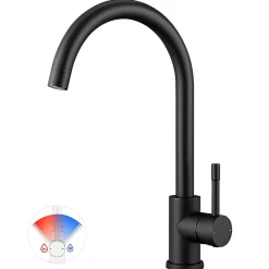 Robinet de Cuisine Cecipa Max Mitigeur Cuisine Noir Robinet d'Évier de Cuisine à Levier Unique