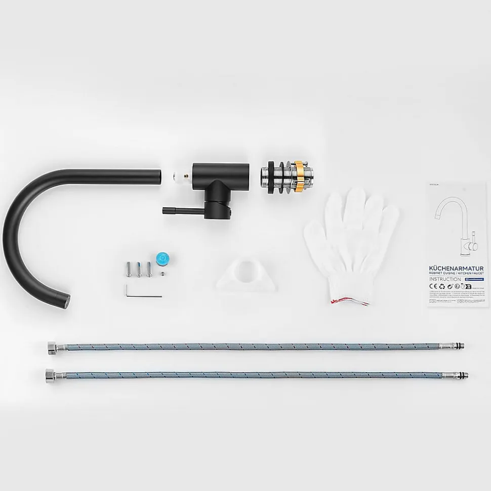 Robinet de Cuisine Cecipa Max Mitigeur Cuisine Noir Robinet d'Évier de Cuisine à Levier Unique