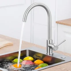 Robinet de Cuisine Cecipa Max Mitigeur Cuisine Robinet d'Évier de Cuisine à Levier Unique,Brossé