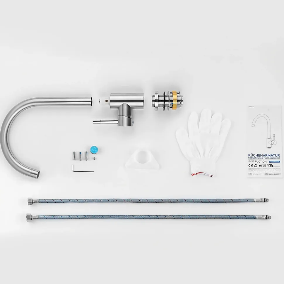 Robinet de Cuisine Cecipa Max Mitigeur Cuisine Robinet d'Évier de Cuisine à Levier Unique,Brossé