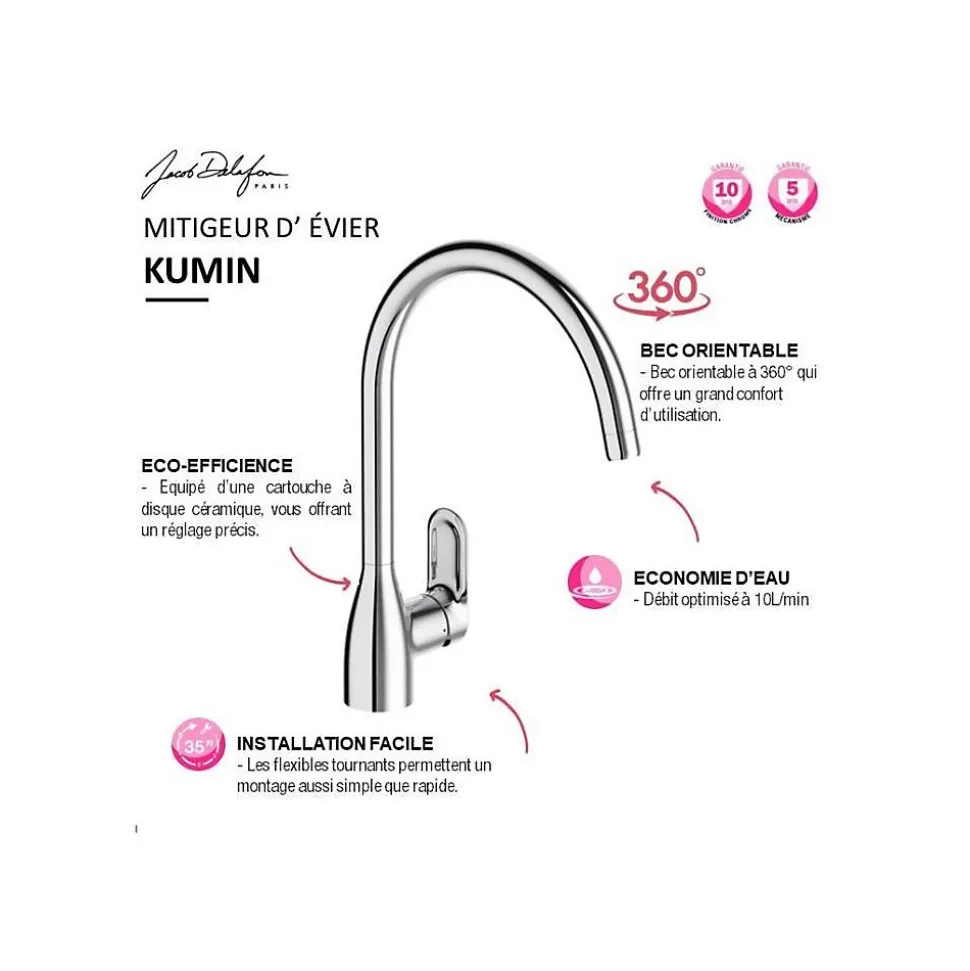 Robinet de cuisine JACOB DELAFON Kumin