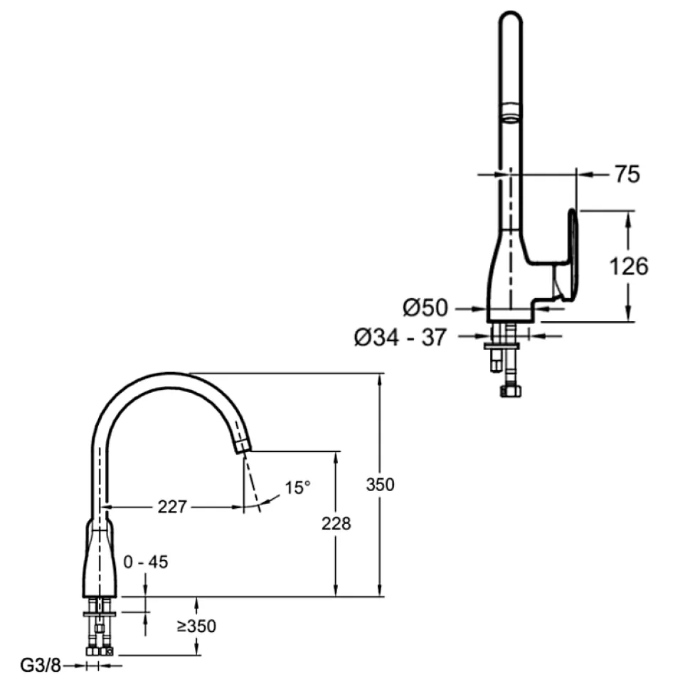 Robinet de cuisine JACOB DELAFON Kumin