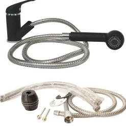 Robinet mitigeur avec douchette extractible FREYA Noir Graphite - SANIVERRE