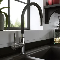 Robinet mitigeur de cuisine bec Flexible ZUMBA Noir - SANIVERRE