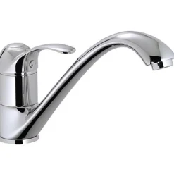 Robinet Mitigeur évier en laiton chromé Bec mobile pivotant Cartouche céramique