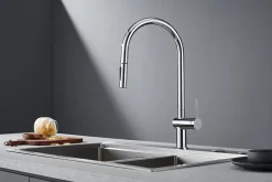 Robinetterie Cuisine mitigeur HELVETICA à poser Chromé BrillantChroméNoir matOr brosséOr rose brossé