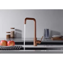 Robinetterie Cuisine mitigeur SQUARE à poser Or brosséChroméNoir matOr brosséOr rose brossé