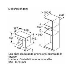 Robot café expresso 19bars encastrable noir Bosch CTL7181B0 série 8