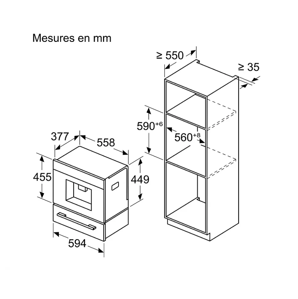Robot café expresso 19bars encastrable noir Bosch CTL7181B0 série 8