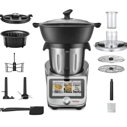 Robot cuiseur multifonctions connecté avec bol xl, balance intégrée et grand écran tactile +750 recettes Robby ROBICOOK XL
