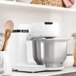 Robot de cuisine BOSCH Kitchen machine Serie 2 - Noir et argent - 700 W - 7 vitesses + turbo - Bol mélangeur inox 3,8 L