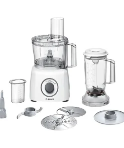 Robot multifonction BOSCH MultiTalent3 - Blanc - 800 W - 2 vitesses et pulse - Bol mélangeur 2,3 L - Bol mixeur 1 L - 2 disques