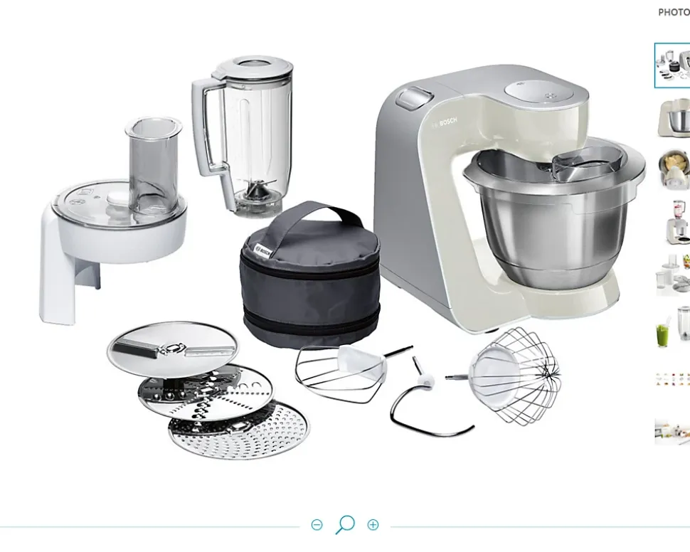 Robot multifonctions 3.9l 1000w gris/inox Bosch MUM58L20