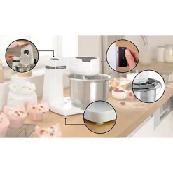 Robot pâtissier - BOSCH - MUMS2EW00E Serie 2 - 700 W - 4 vitesses - Blanc
