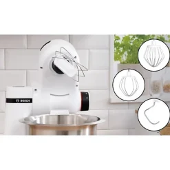 Robot pâtissier - BOSCH - MUMS2EW00E Serie 2 - 700 W - 4 vitesses - Blanc