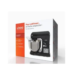 Robot pâtissier multifonction 5l 1000w noir Livoo DOP190N