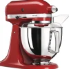 Robot pâtissier multifonction à tête inclinable 4.8l 300w rouge empire Kitchenaid 5KSM175PSEER artisan