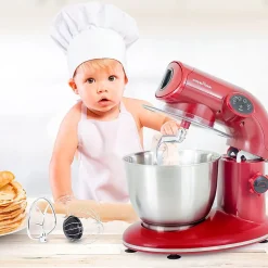 Robot Pétrin Avec Bol Inox 5l Ak80v2 Kitchencook Rouge
