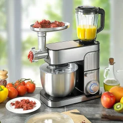 Robot Pétrin Inox 5.5l Avec Hachoir Antara Pro Kitchencook Gris