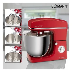 Robot pétrin multifonction 10L 1500W Bomann KM 6036 CB Rouge