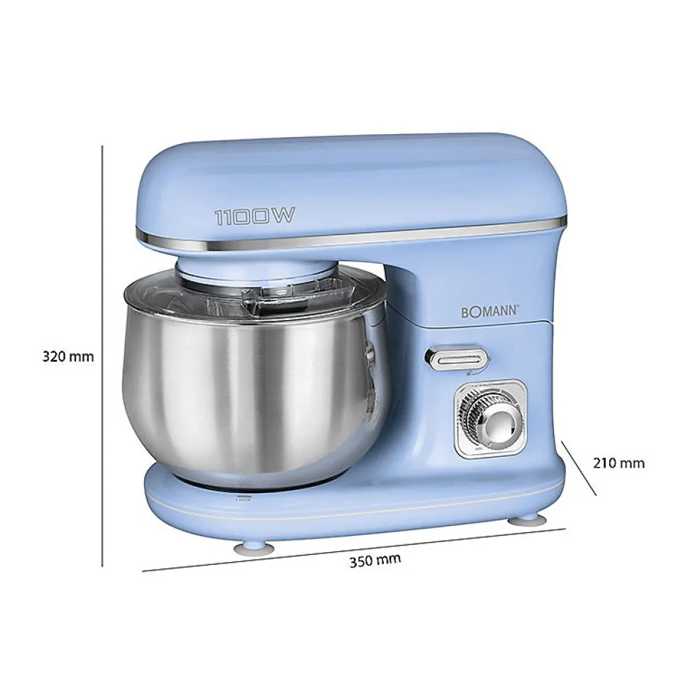 Robot pétrin multifonction 5L 1100W Bomann KM 6030 CB Bleu