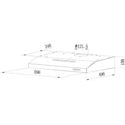 ROSIERES Hotte visière 60 cm 348 m3/h blanche - RHC638/1RB