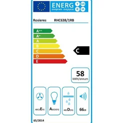 ROSIERES Hotte visière 60 cm 348 m3/h blanche - RHC638/1RB