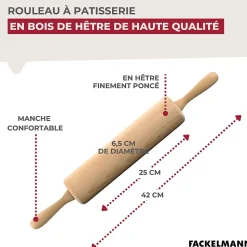 Rouleau à pâtisserie en bois 25 cm Fackelmann Wood Edition