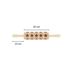 Rouleau à pâtisserie en bois motif étoiles 40 cm Fackelmann Noël