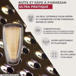 Râpe à parmesan et sa boîte de rangement 19 cm Fackelmann Handmade Tradition