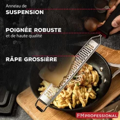 Râpe à zeste longue gros grain avec couvercle de protection 42 cm FM Professional Gourmet