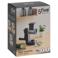 Râpe manivelle 3 lames Silver Pro noire - Noir- 5five