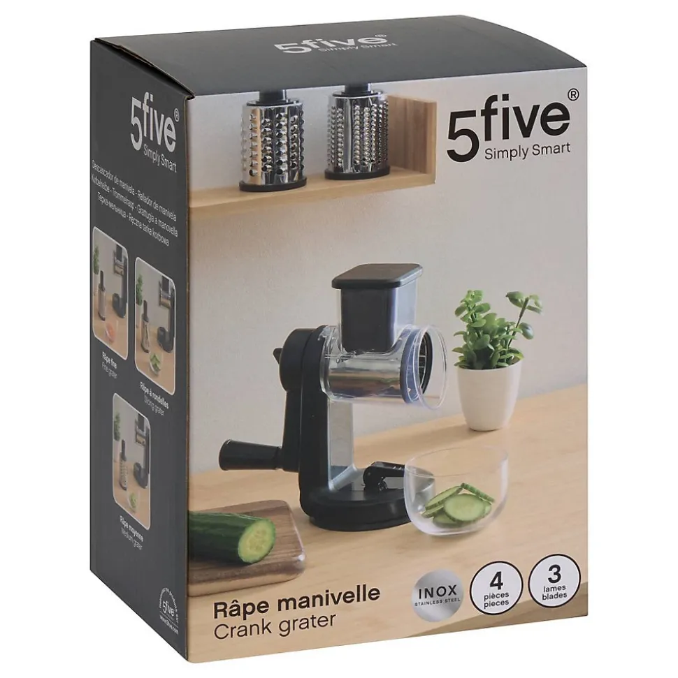 Râpe manivelle 3 lames Silver Pro noire - Noir- 5five