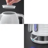 Russell Hobbs 24360-70 Bouilloire 1,7L Inspire, Ebullition Rapide, Niveau Eau Visible, Filtre Anti-Calcaire - Blanc