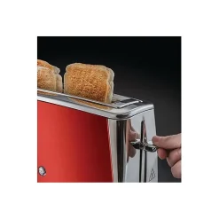 RUSSELL HOBBS 23250-56 Toaster Grille-Pain Luna Spécial Baguette Cuisson Rapide Chauffe Viennoiserie - Rouge