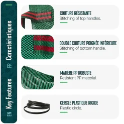 Sac de jardin 500L Lot de 3 sacs Extra Large VOUNOT