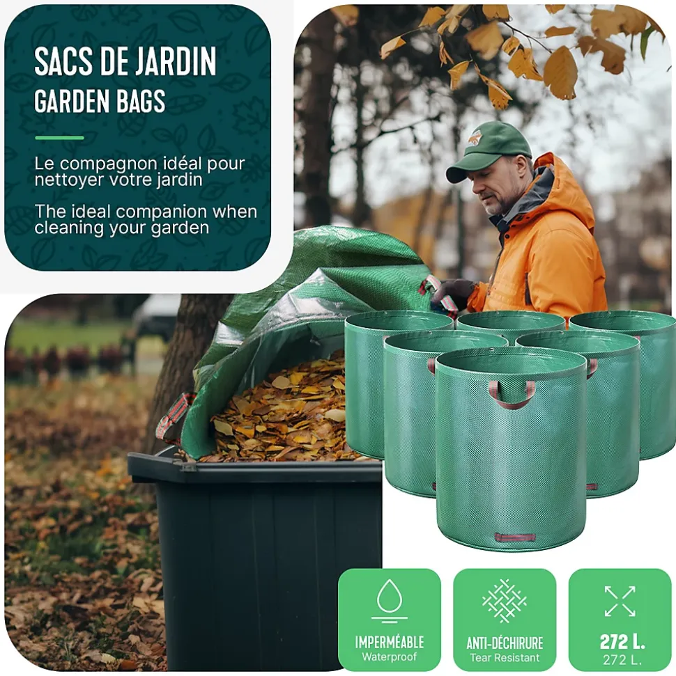 Sac de jardin 272L Lot de 6 sacs XXL VOUNOT