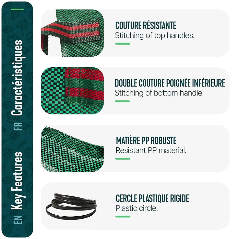 Sac de jardin 272L Lot de 6 sacs XXL VOUNOT