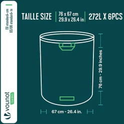 Sac de jardin 272L Lot de 6 sacs XXL VOUNOT