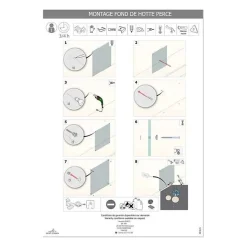 Saint-Gobain Fond de hotte en verre EMAILLE Noir 45x90