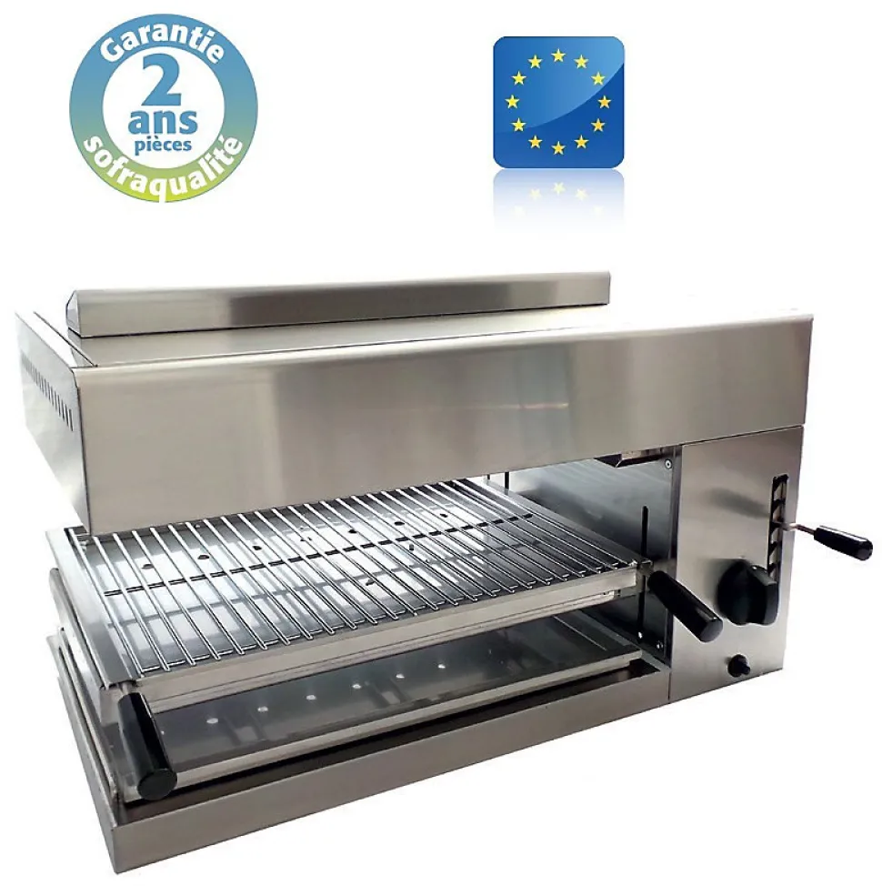 Salamandre Professionnel de Cuisine L75 - Gaz - Base mobile - Sofraca
