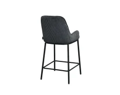 Salinas - lot de 2 chaises de bar - en velours côtelé - gris anthracite - H65 cm - Lisa Design