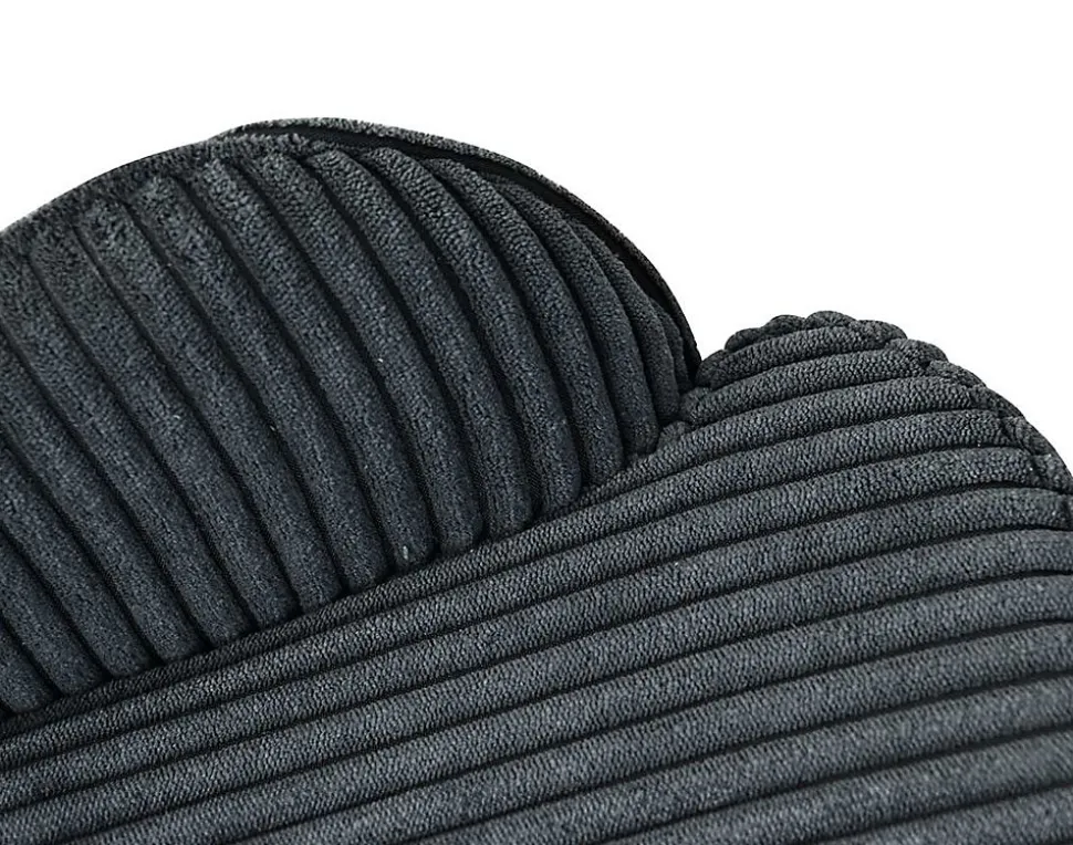 Salinas - lot de 2 chaises de bar - en velours côtelé - gris anthracite - H65 cm - Lisa Design