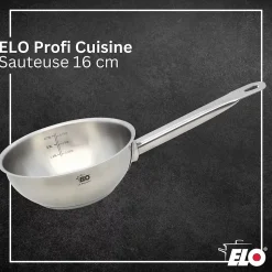 Sauteuse 16 cm en acier inoxydable 18/8 Elo Profi Cuisine