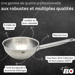 Sauteuse 16 cm en acier inoxydable 18/8 Elo Profi Cuisine