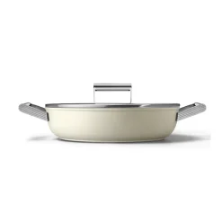 Sauteuse crème mat 28cm + couvercle Smeg DPF2812CRM