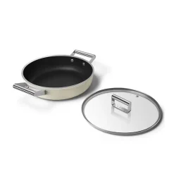 Sauteuse crème mat 28cm + couvercle Smeg DPF2812CRM