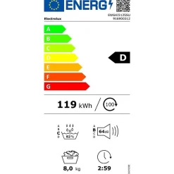 Sèche-linge pompe à chaleur 60cm 8 kg Electrolux EW6HI5125SU gentlecare