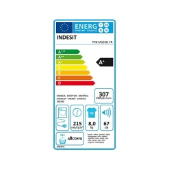 Sèche-linge pompe à chaleur 60cm 8kg blanc Indesit YTNM1081FR